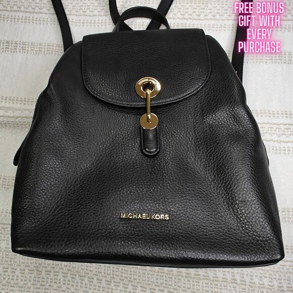 Michael Kors Raven Black Leather Backpack – New with Tags, Small Flaw - Picture 1 of 6